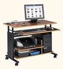 Mini-Tower Adjustable Height Computer Cart Desk - Cherry